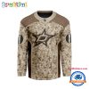 NHL Columbus Blue Jackets Special Veterans Military Desert Camouflage Design Hockey Jersey