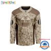 NHL Detroit Red Wings Special Veterans Military Desert Camouflage Design Hockey Jersey