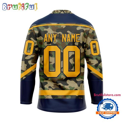 NHL Nashville Predators Camo Veterans Custom Hockey Jersey