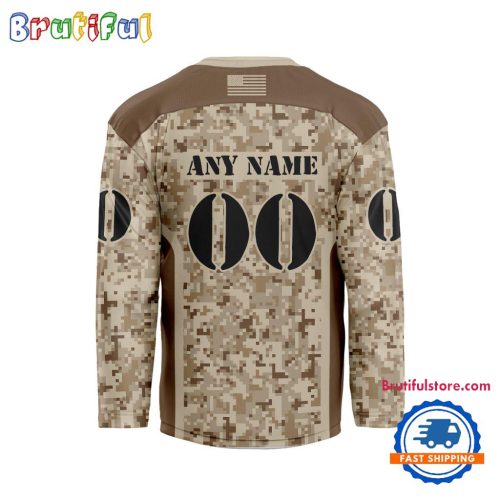 NHL New York Islanders Special Veterans Military Desert Camouflage Design Hockey Jersey
