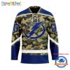NHL St. Louis Blues Camo Veterans Custom Hockey Jersey