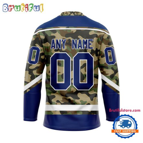 NHL Tampa Bay Lightning Camo Veterans Custom Hockey Jersey