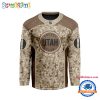 NHL Vancouver Canucks Special Veterans Military Desert Camouflage Design Hockey Jersey