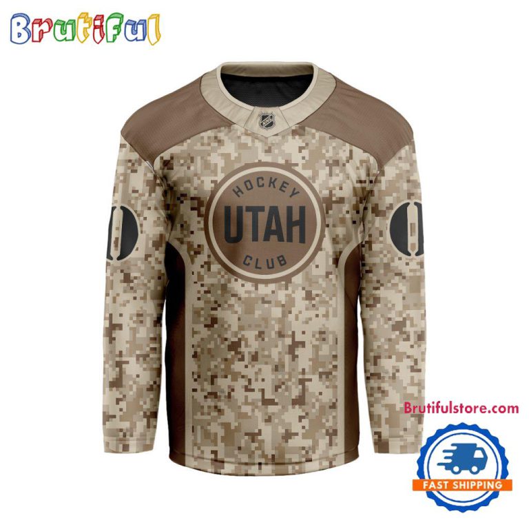 NHL Utah Hockey Club Special Veterans Military Desert Camouflage Design ...