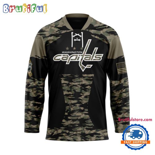 NHL Washington Capitals Custom Honoring Veterans Camo Hockey Jersey