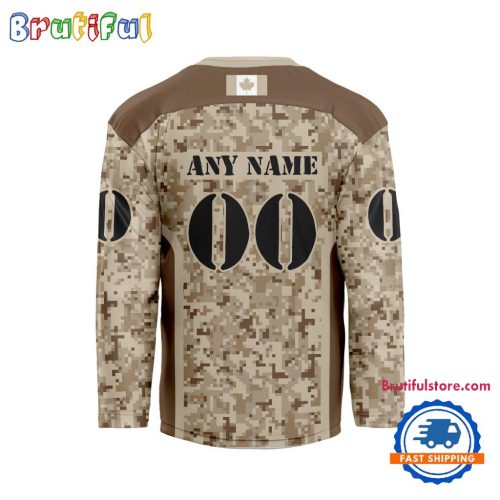 NHL Winnipeg Jets Special Veterans Military Desert Camouflage Design Hockey Jersey